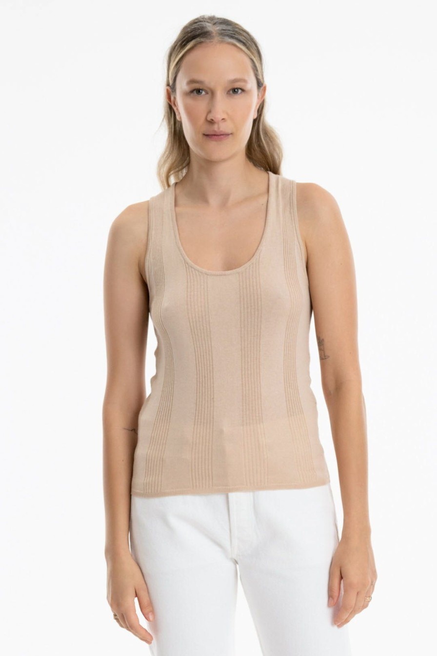 Women Burning Torch Tops | Honeycomb Knit Cami, Powder