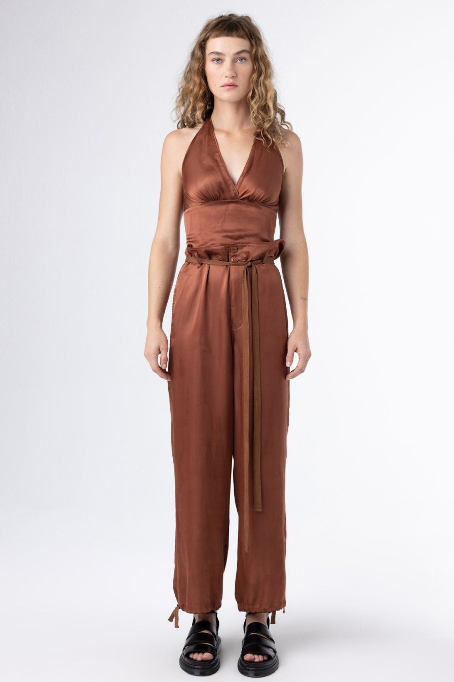 Women Burning Torch Bottoms | Valentine Cinched Pants, Rust