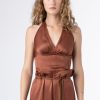 Women Burning Torch Tops | Valentine Halter Top, Rust