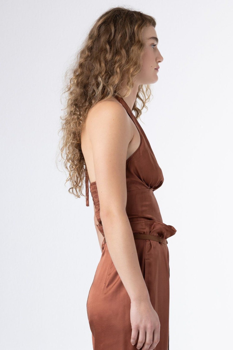 Women Burning Torch Tops | Valentine Halter Top, Rust