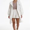 Women Burning Torch Upcycled | Catalina Embroidered Coat, White