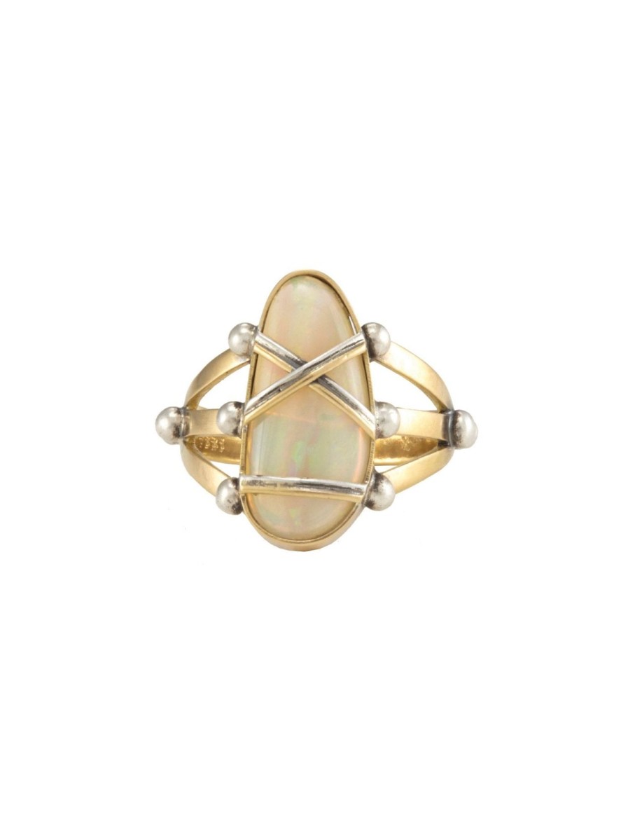 Women Burning Torch Rings | Shibari Ring 18K Opal