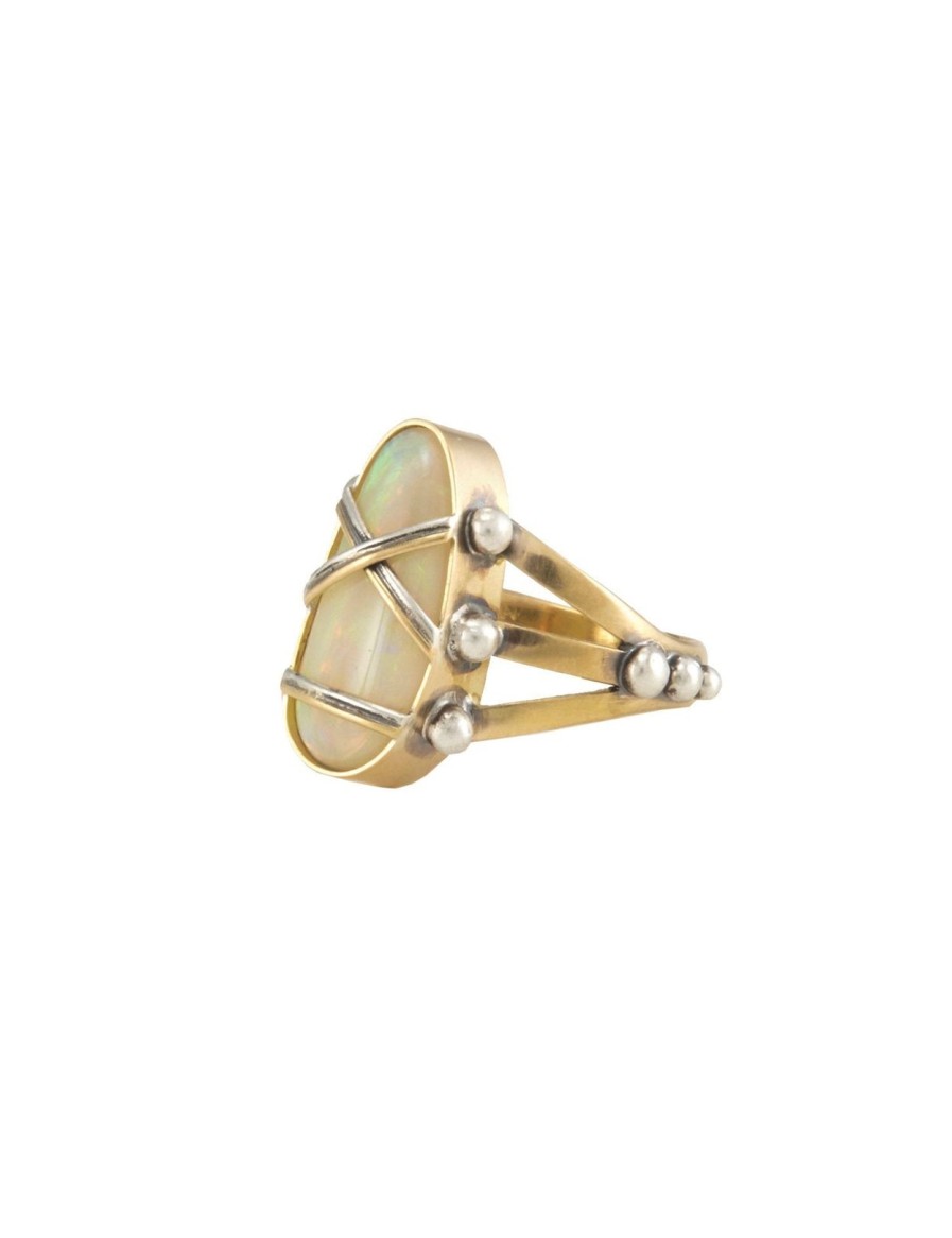 Women Burning Torch Rings | Shibari Ring 18K Opal