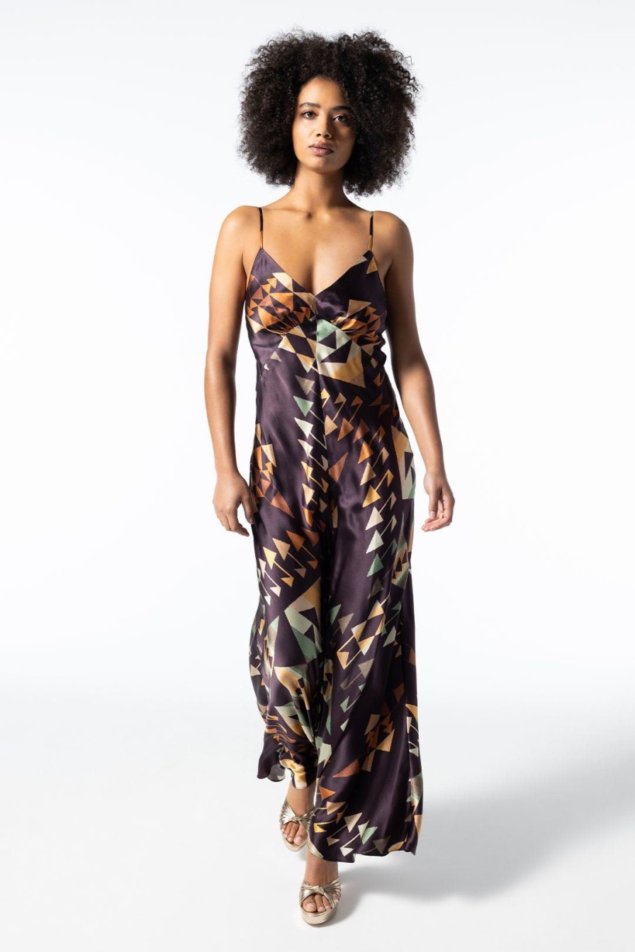 Women Burning Torch Dresses & Jumpsuits | Labyrinth Bias Maxi Dress, Multi