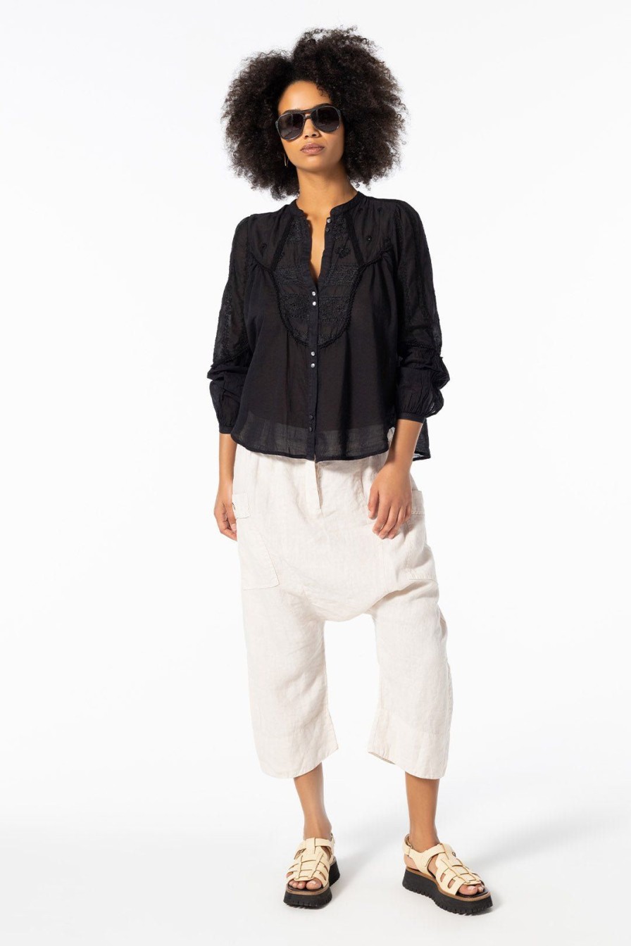 Women Burning Torch Bottoms | Light House Drop Crotch Pant, Parchment