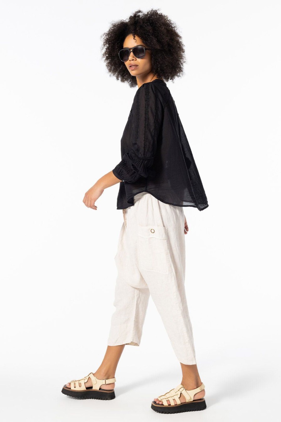 Women Burning Torch Bottoms | Light House Drop Crotch Pant, Parchment