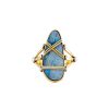 Women Burning Torch Rings | Shibari Opal Doublet Ring Blue