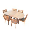 Home Burning Torch | Mid-Century Modern Heywood Wakefield Dining Table (2 Leaf) With 6 "Dog Bone" Chairs