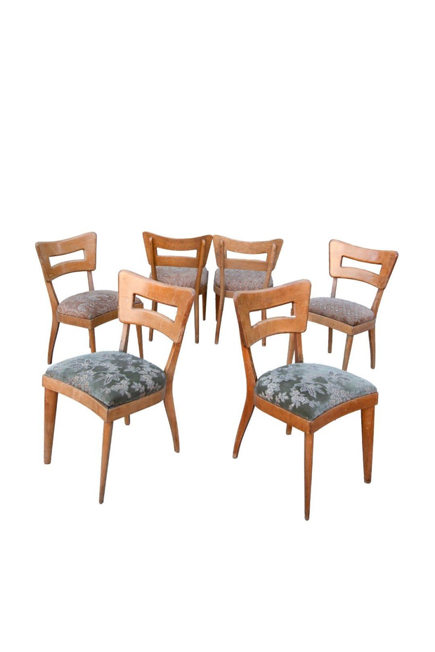 Home Burning Torch | Mid-Century Modern Heywood Wakefield Dining Table (2 Leaf) With 6 "Dog Bone" Chairs