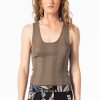 Women Burning Torch Cashmere & Knits | Honeycomb Knit Cami, Cypress