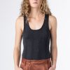 Women Burning Torch Tops | Honeycomb Knit Cami, Charcoal