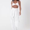 Women Burning Torch Bottoms | Dojo Paperbag Pant, White