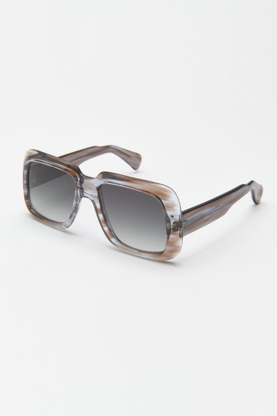 Women Burning Torch Sunglasses | Vintage Menrad Oversized Sunglasses, Taupe