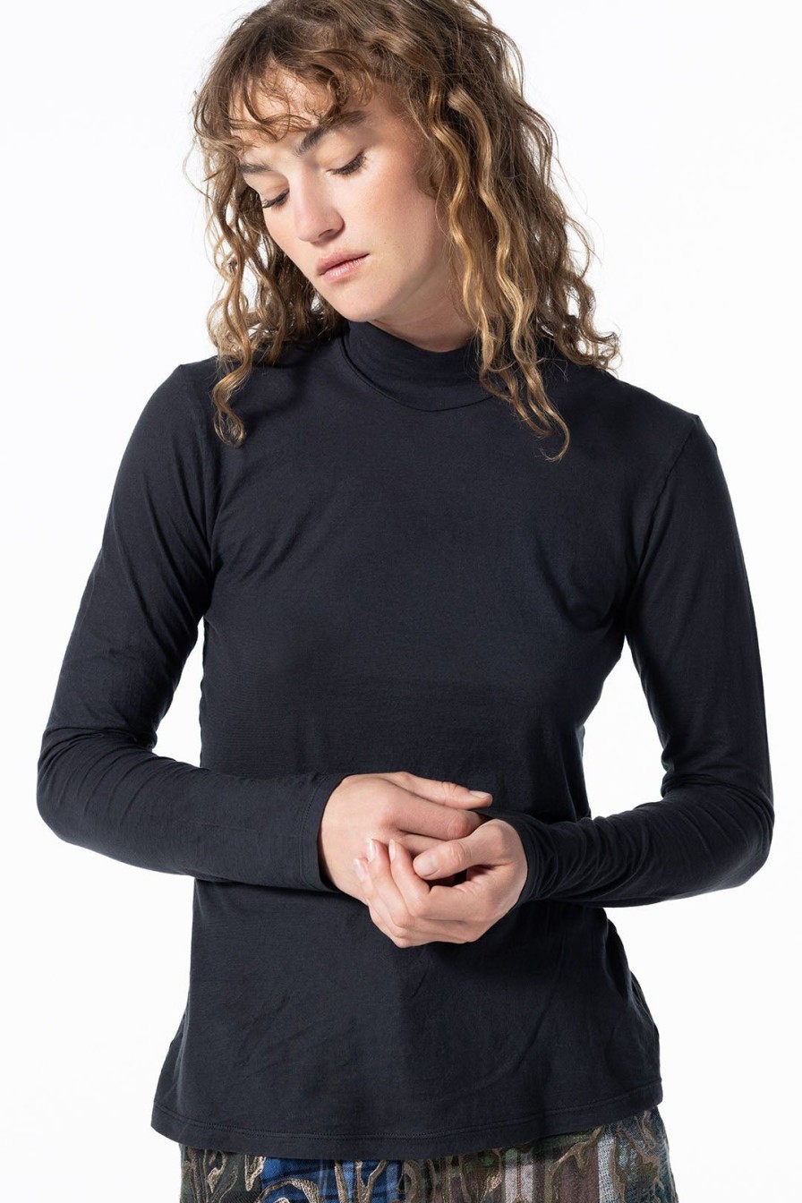 Women Burning Torch Tees | P.C.H. Turtleneck, Black