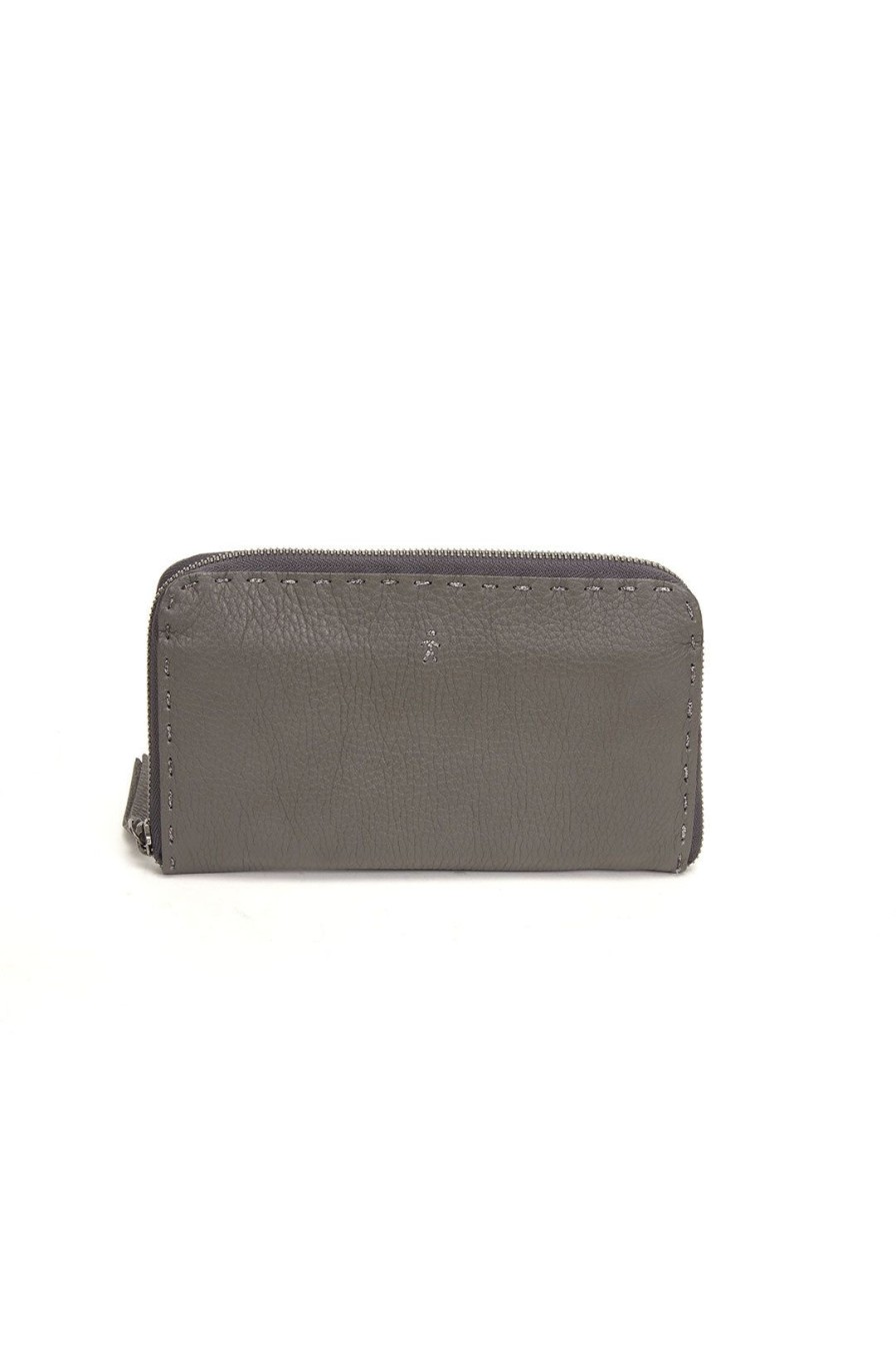 Women Burning Torch Wallets & Pouches | Henry Beguelin Zip Wallet Bovine Grey Charcoal