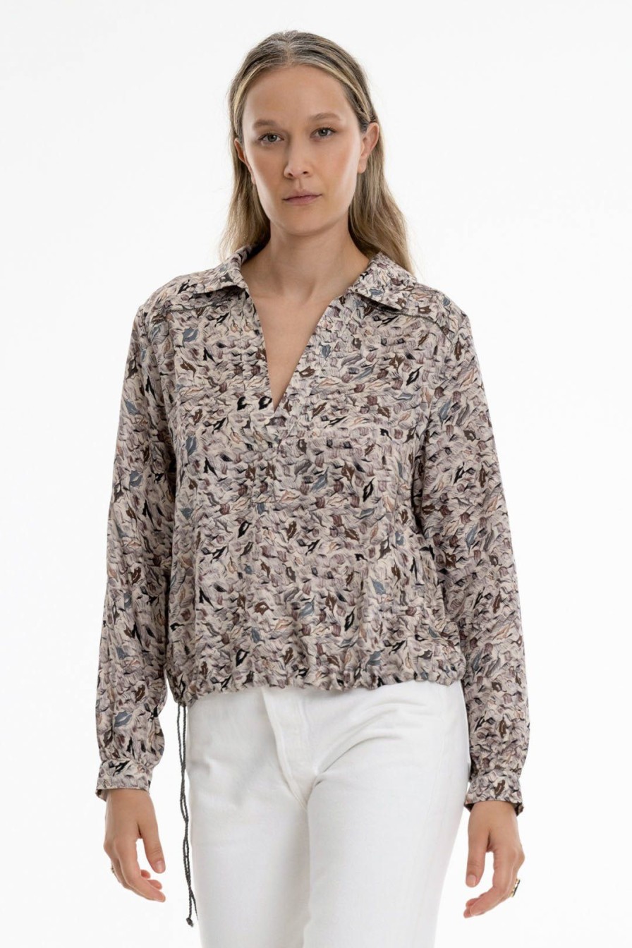 Women Burning Torch Tops | Bitsi Long Sleeve Blouse, Multi