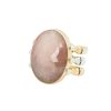 Women Burning Torch Rings | Triad Ring 18Kt Gold Sapphire Blush