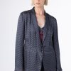 Women Burning Torch Outerwear | Humphrey Silk Blazer, Sapphire