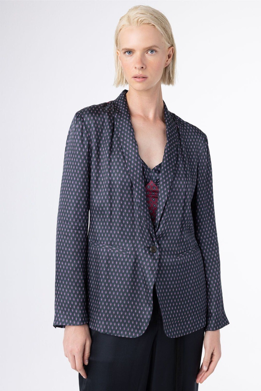 Women Burning Torch Outerwear | Humphrey Silk Blazer, Sapphire