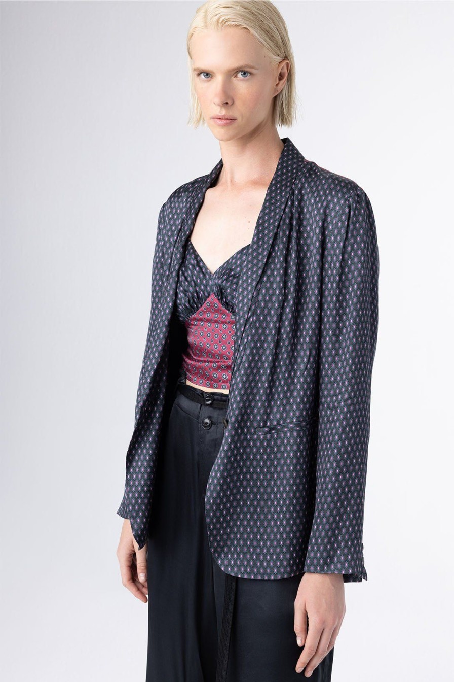 Women Burning Torch Outerwear | Humphrey Silk Blazer, Sapphire