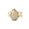 Women Burning Torch Rings | Triad Ring 18Kt Gold Opal