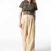 Women Burning Torch Bottoms | Utility High Waisted Wide Leg Pant, Khaki