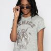 Women Burning Torch Tees | Venice Tiger Tee, Grey Heather Grey